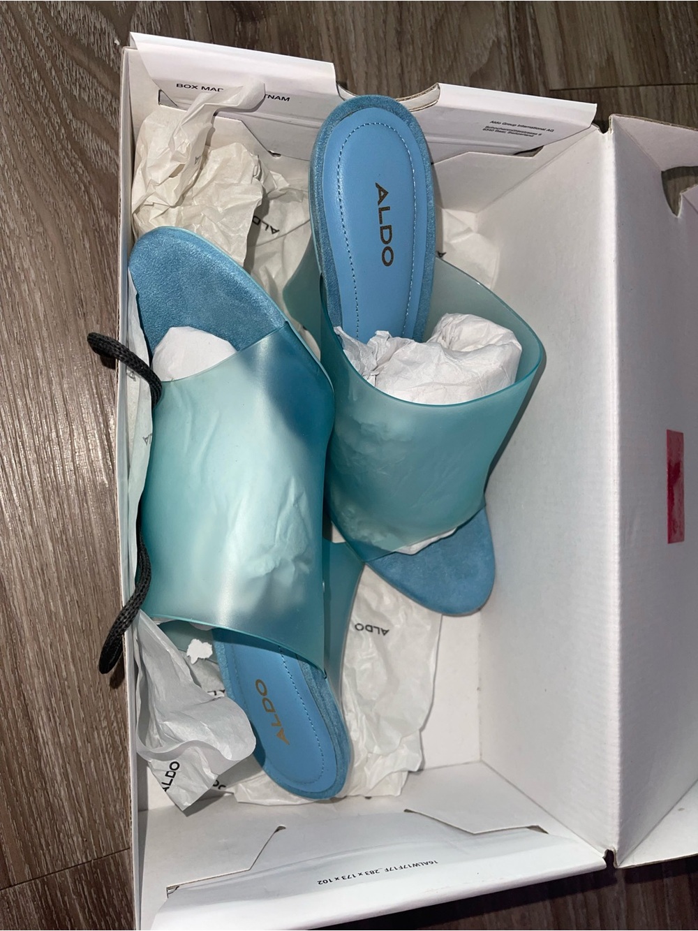 Aldo Aqua Blue Slide Sandals